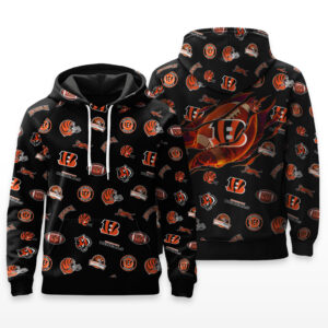 Cincinnati Bengals Full Logo Hoodie - HRZ03