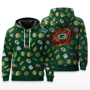 Green Bay Packers Full Logo Hoodie - HRZ03
