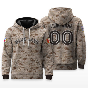 Toronto Blue Jays Custom Name & Number Army Hoodie - HRZ04
