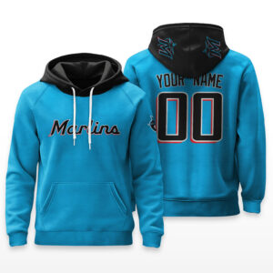 Miami Marlins Hoodie Custom Name & Number - HRZ01