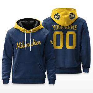 Milwaukee Brewers Hoodie Custom Name & Number - HRZ01