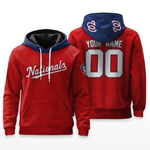 Washington Nationals Hoodie Custom Name & Number - HRZ01