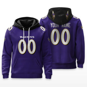 Baltimore Ravens Hoodie Custom Name & Number - HRZ01