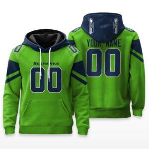 Seattle Seahawks Hoodie Custom Name & Number - HRZ01