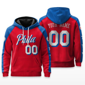 Philadelphia 76ers Hoodie Custom Name & Number - HRZ01