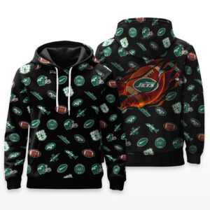 New York Jets Full Logo Hoodie - HRZ03