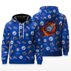 Philadelphia 76ers Full Logo Hoodie - HRZ03